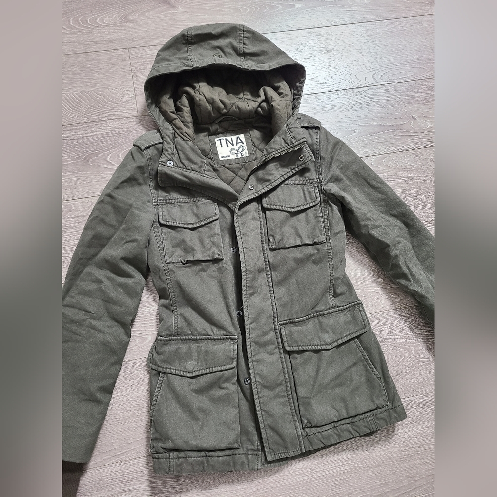 Aritzia TNA Green Military Coat Jacket XXS